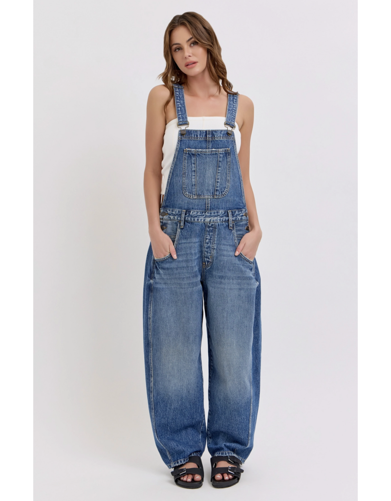 Cello Jeans Mid-Waisted Barrel Overall
