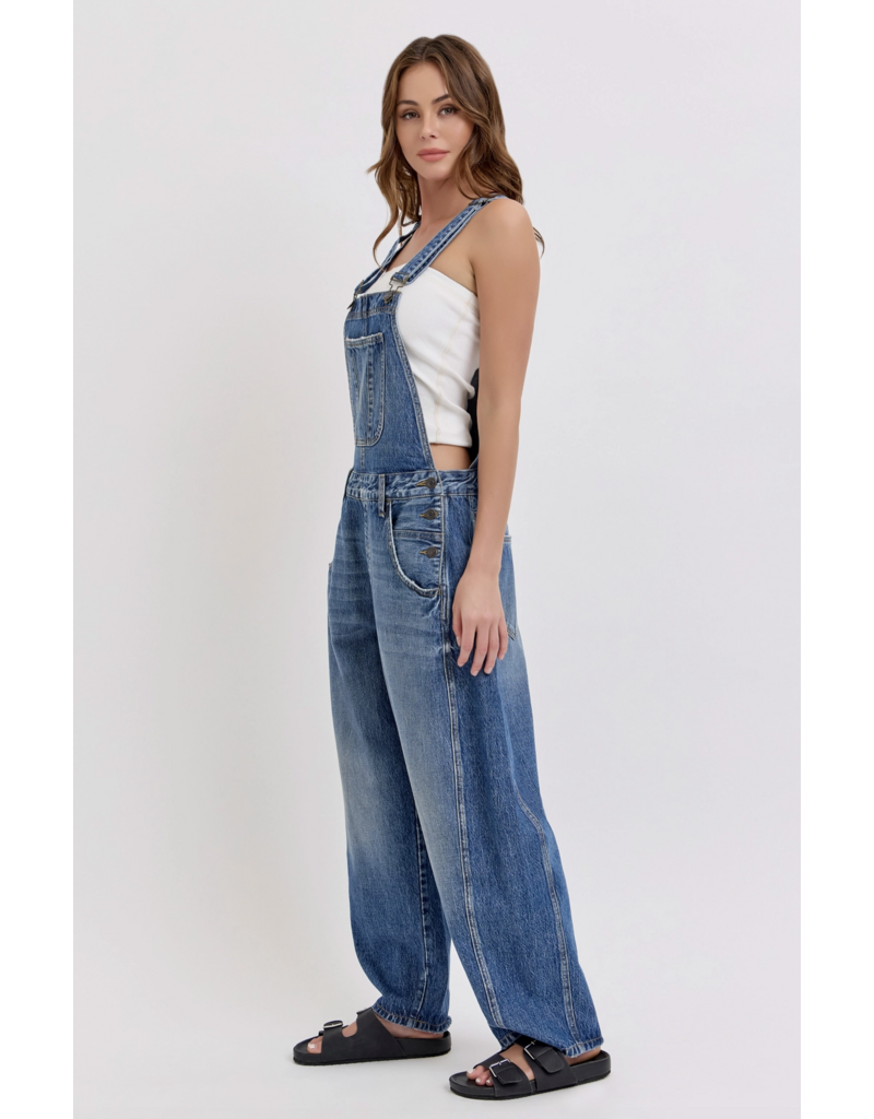 Cello Jeans Mid-Waisted Barrel Overall