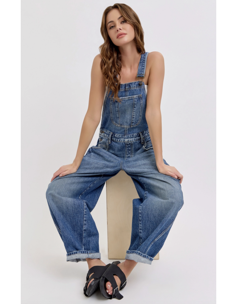 Cello Jeans Mid-Waisted Barrel Overall