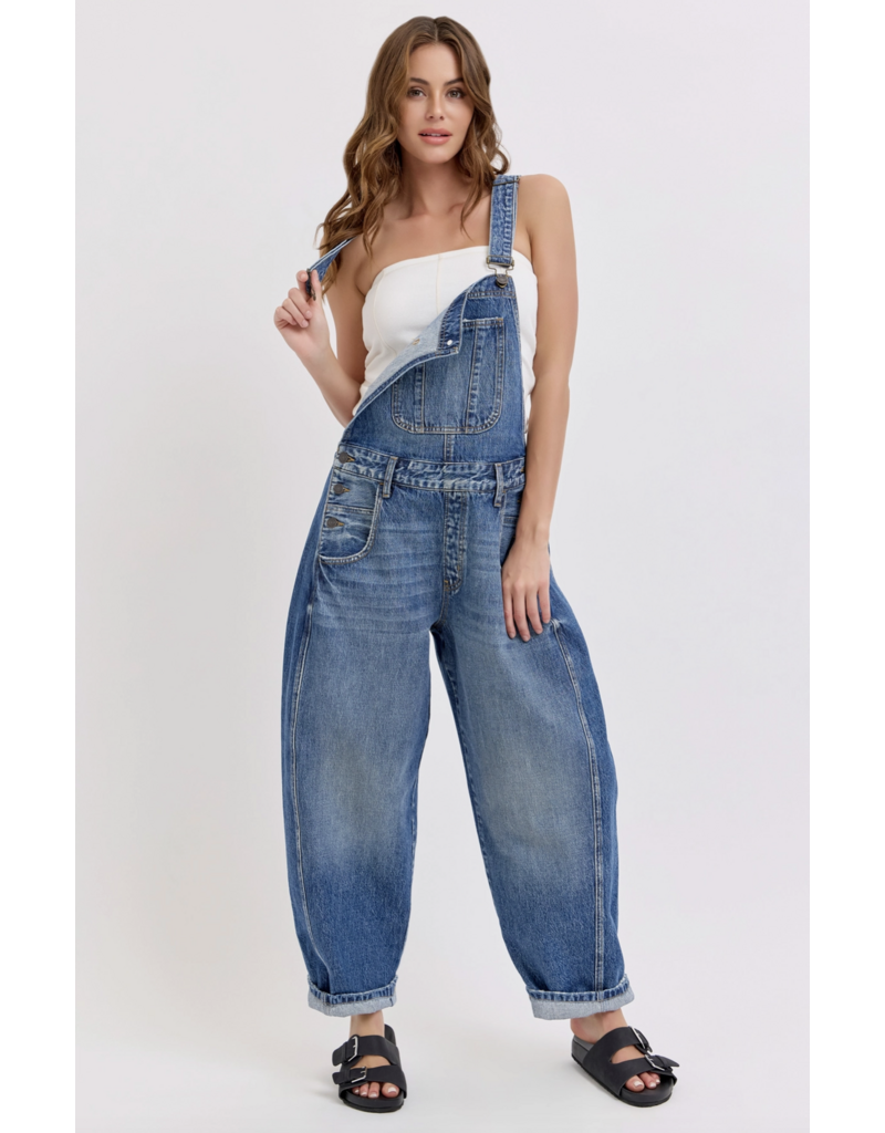Cello Jeans Mid-Waisted Barrel Overall