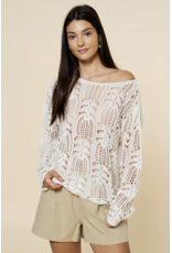 Crochet Boatneck Long Sleeve Top
