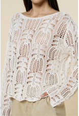 Crochet Boatneck Long Sleeve Top