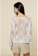 Crochet Boatneck Long Sleeve Top