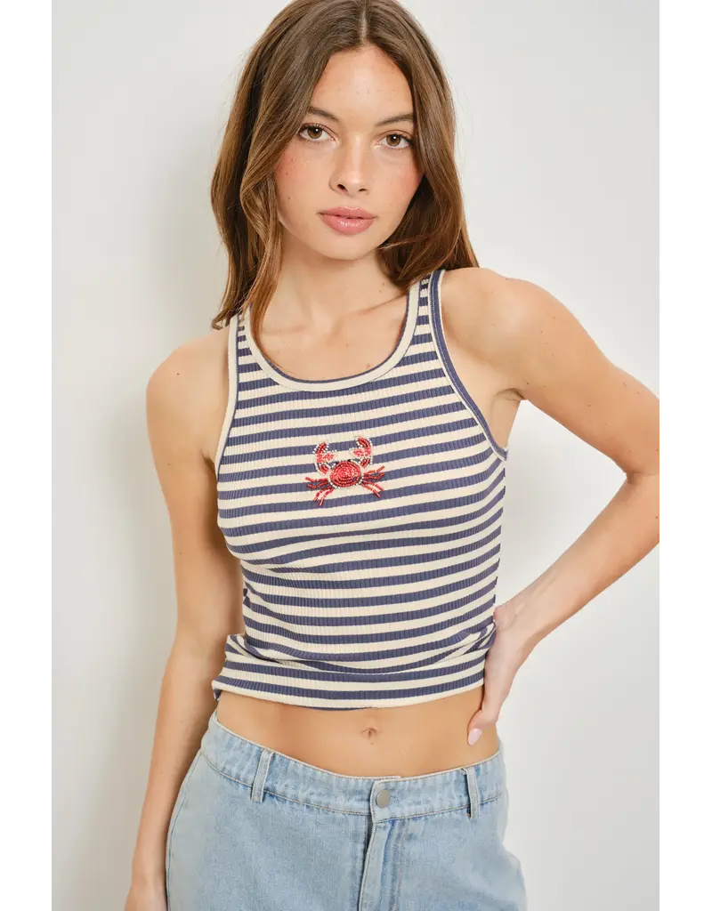 Pretty Garbage Jess Crabby Beaded Tank