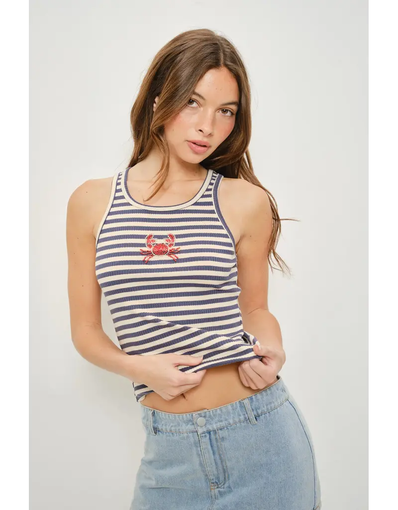 Pretty Garbage Jess Crabby Beaded Tank