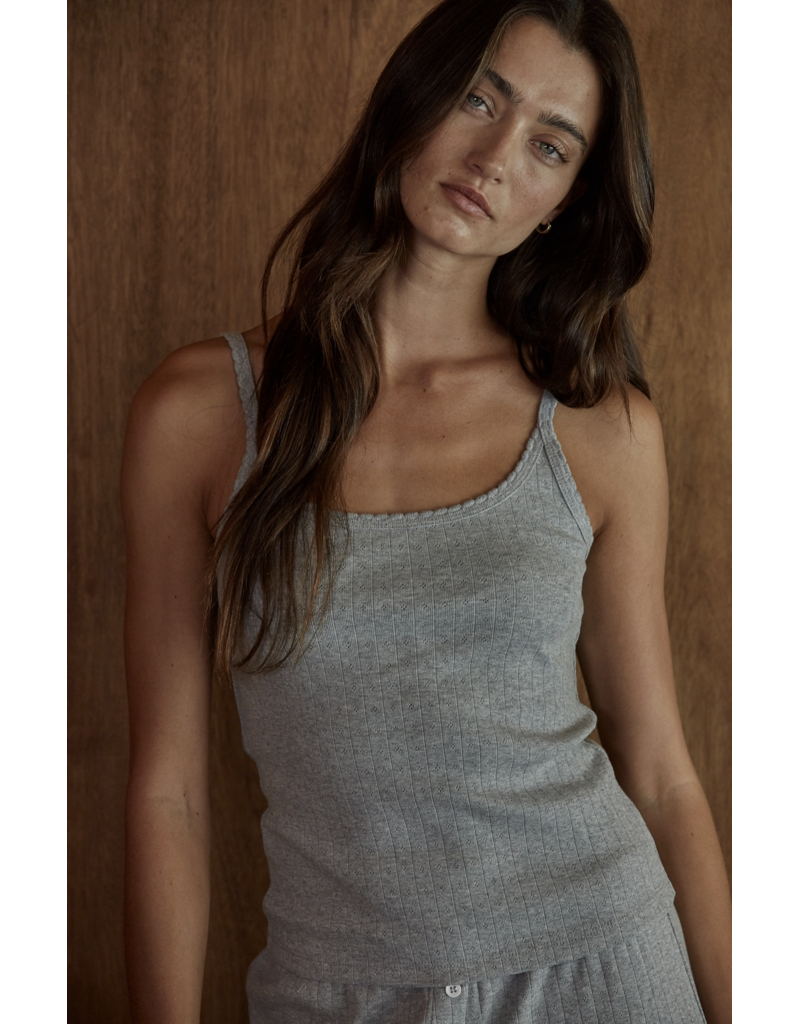 By Together Knit Cotton Pointelle Tank & Pant Set