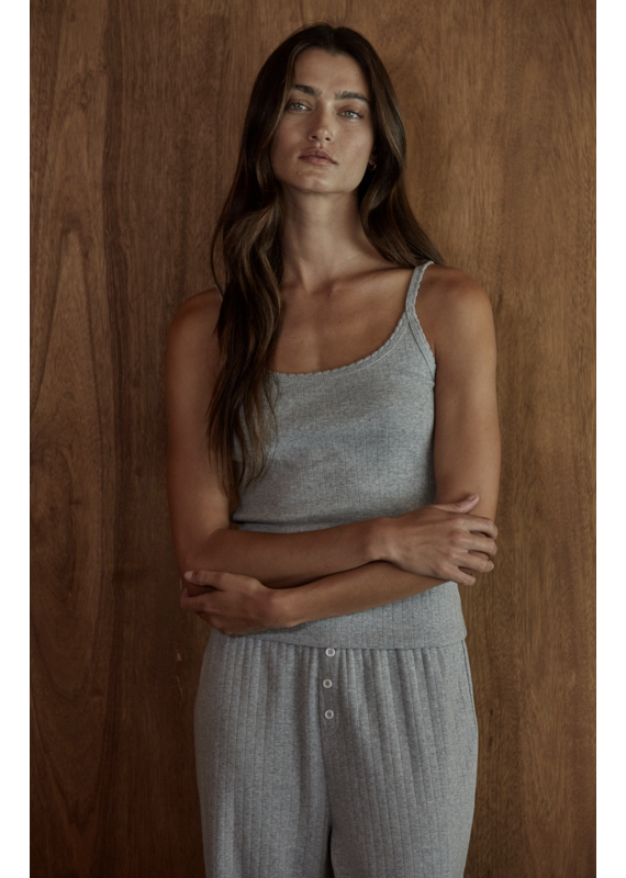 By Together Knit Cotton Pointelle Tank & Pant Set