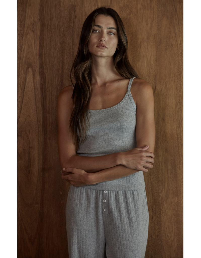 By Together Knit Cotton Pointelle Tank & Pant Set