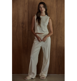 By Together Knit Cotton Pointelle Muscle Tank & Pants Set