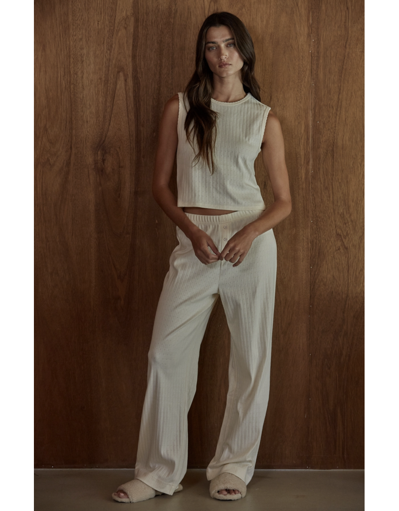 By Together Knit Cotton Pointelle Muscle Tank & Pants Set