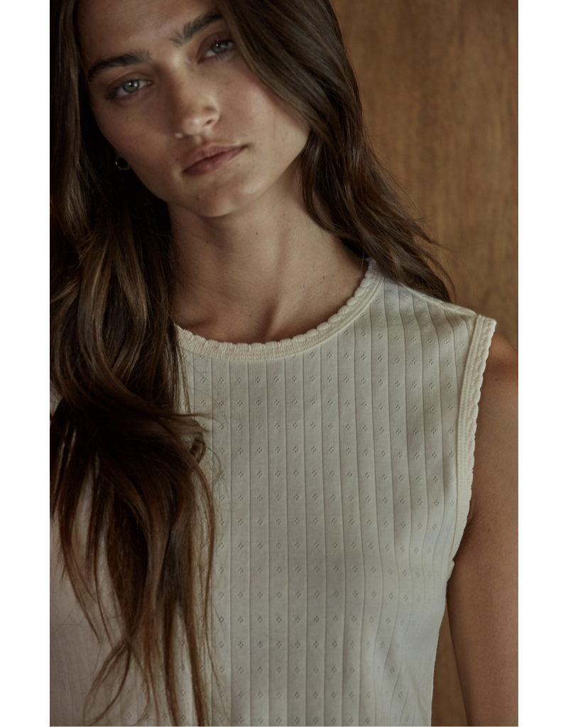 By Together Knit Cotton Pointelle Muscle Tank & Pants Set