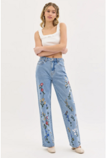 Cello Jeans Embroidered High Rise Dad Jean