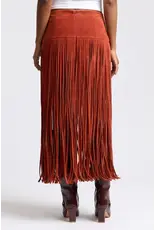 Avec Les Filles Faux Suede Fringe Maxi Skirt