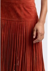 Avec Les Filles Faux Suede Fringe Maxi Skirt
