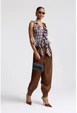 Avec Les Filles Twilight Ruffle Plaid Top