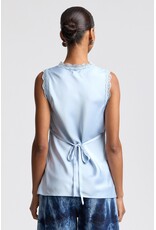 Avec Les Filles Satin Keyhole Lace Empire Top