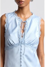 Avec Les Filles Satin Keyhole Lace Empire Top