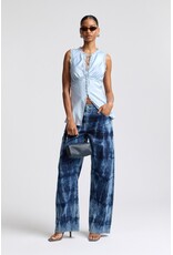 Avec Les Filles Satin Keyhole Lace Empire Top