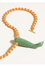 Flanerie Nicolette 18K Gold Vintage Beaded Fish Necklace