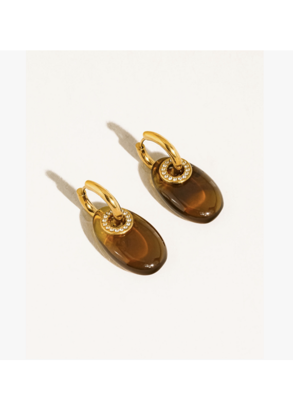 Flanerie Canari 18K Gold Non-Tarnish Resin Earrings