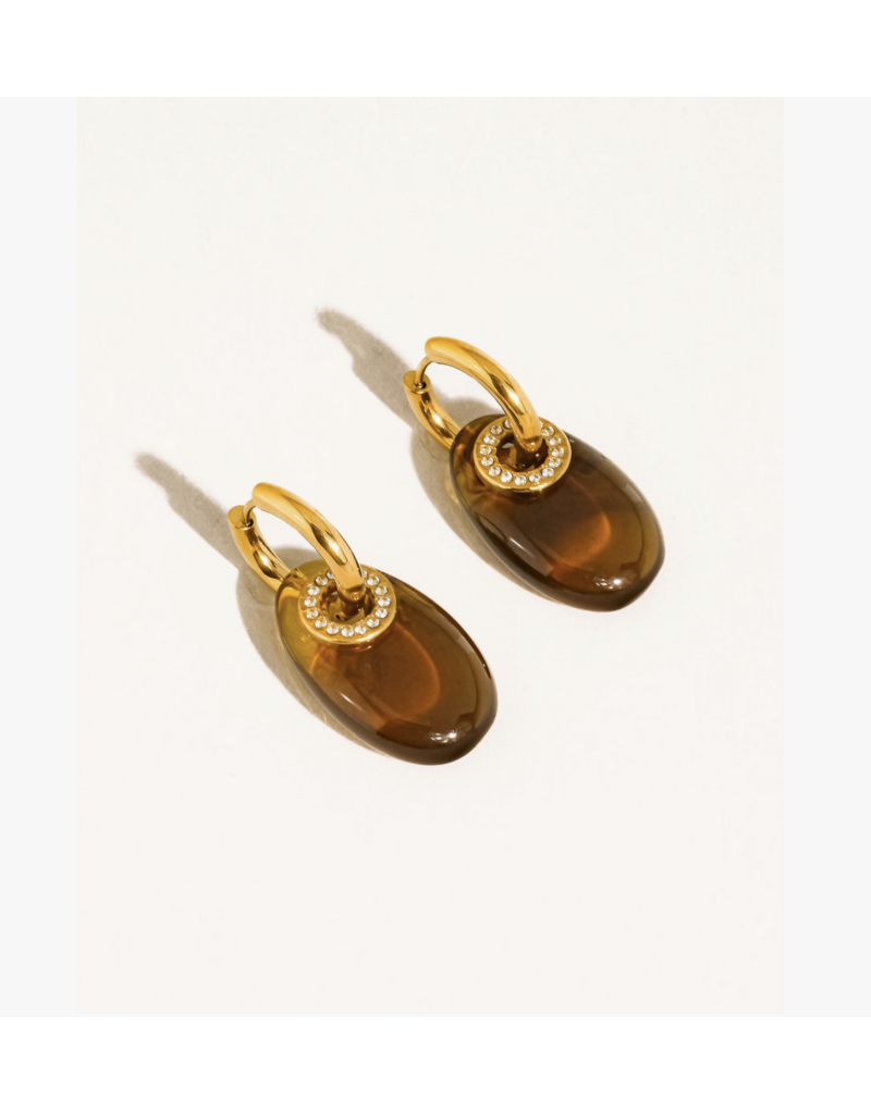 Flanerie Canari 18K Gold Non-Tarnish Resin Earrings