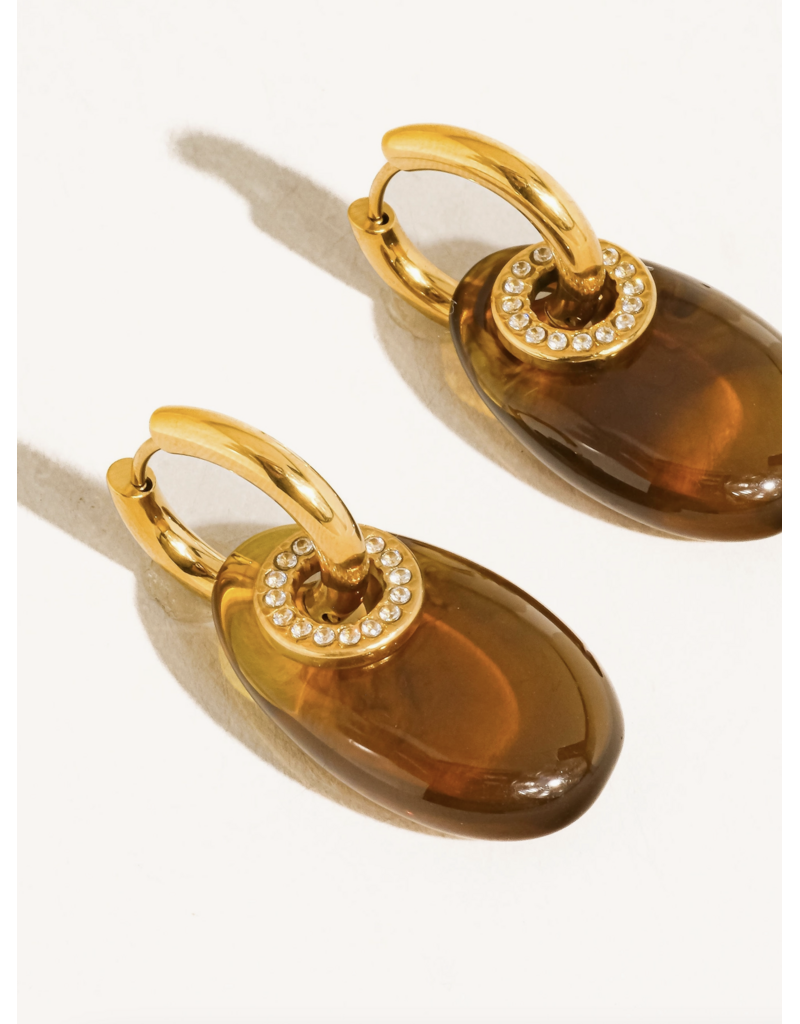 Flanerie Canari 18K Gold Non-Tarnish Resin Earrings