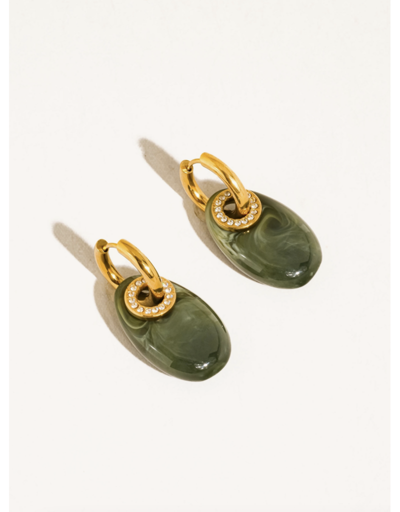 Flanerie Canari 18K Gold Non-Tarnish Resin Earrings