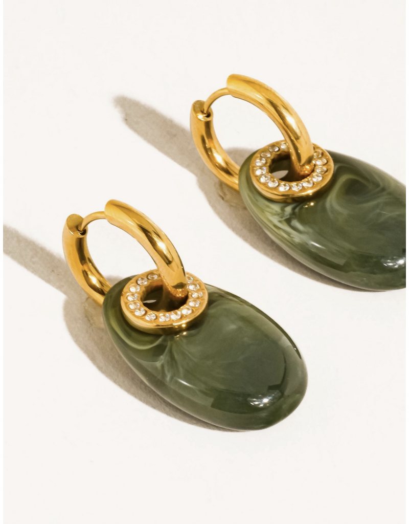 Flanerie Canari 18K Gold Non-Tarnish Resin Earrings