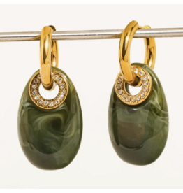 Flanerie Canari 18K Gold Non-Tarnish Resin Earrings