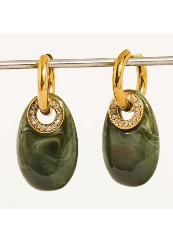 Flanerie Canari 18K Gold Non-Tarnish Resin Earrings