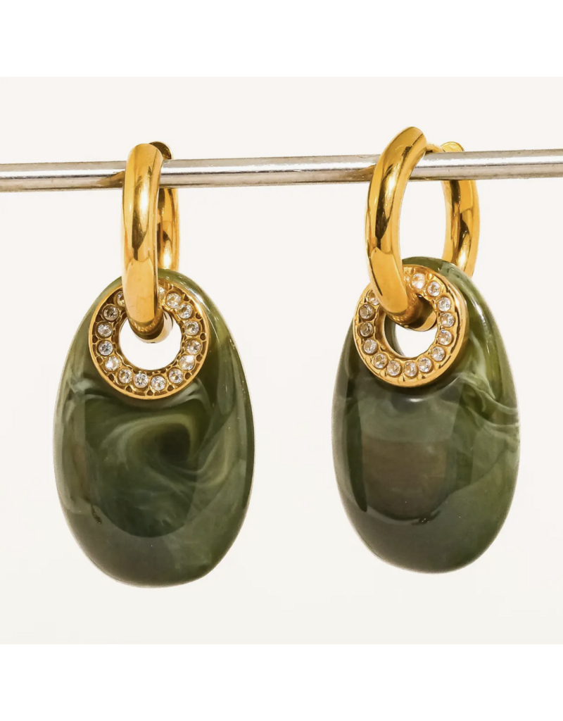 Flanerie Canari 18K Gold Non-Tarnish Resin Earrings