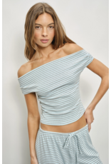 Pretty Garbage Devin Off Shoulder Striped Top