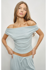 Pretty Garbage Devin Off Shoulder Striped Top
