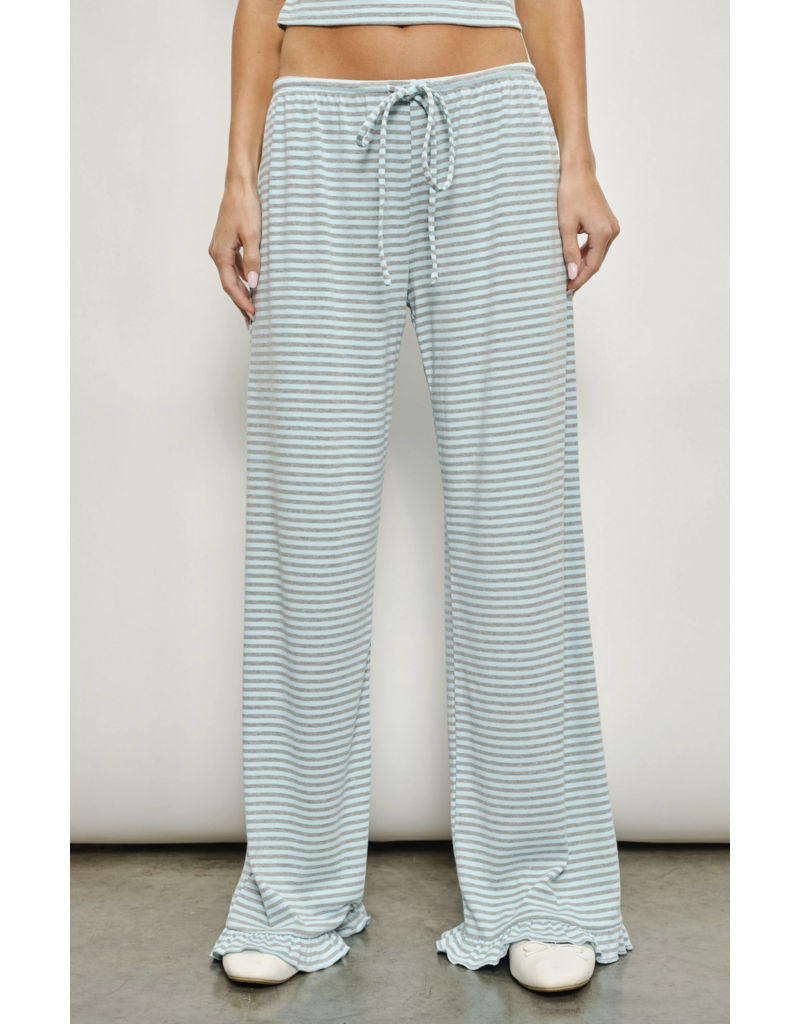 Pretty Garbage Devin Ruffle Striped Lounge Pants