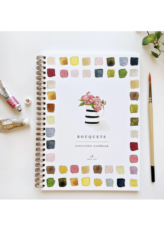 Bouquets Watercolor Workbook + Paint + Brushes