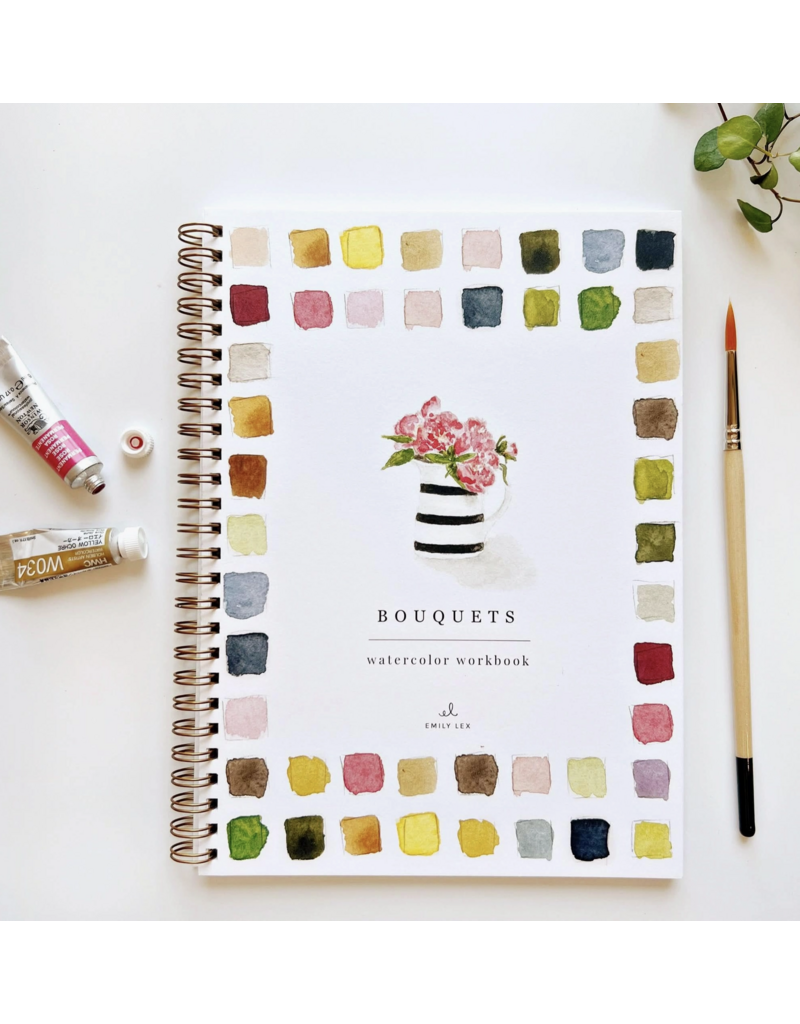 Emily Lex Studio Bouquets Watercolor Workbook + Paint + Brushes