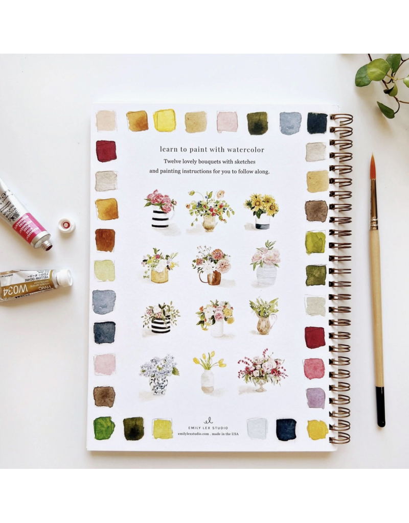 Emily Lex Studio Bouquets Watercolor Workbook + Paint + Brushes