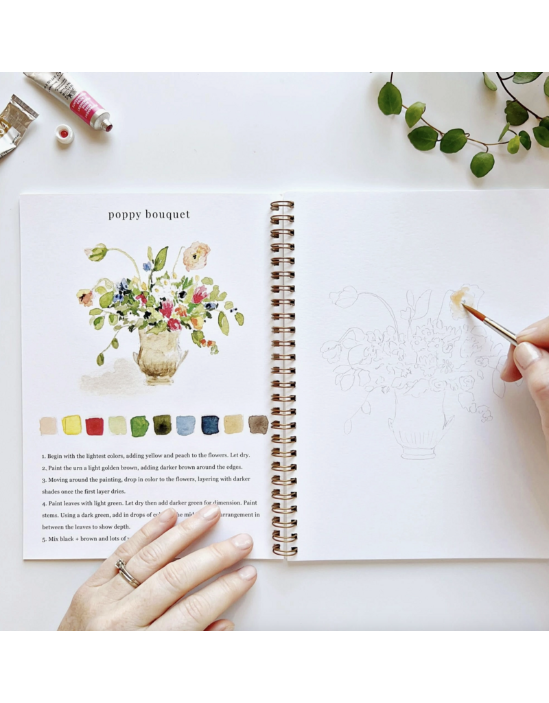 Emily Lex Studio Bouquets Watercolor Workbook + Paint + Brushes