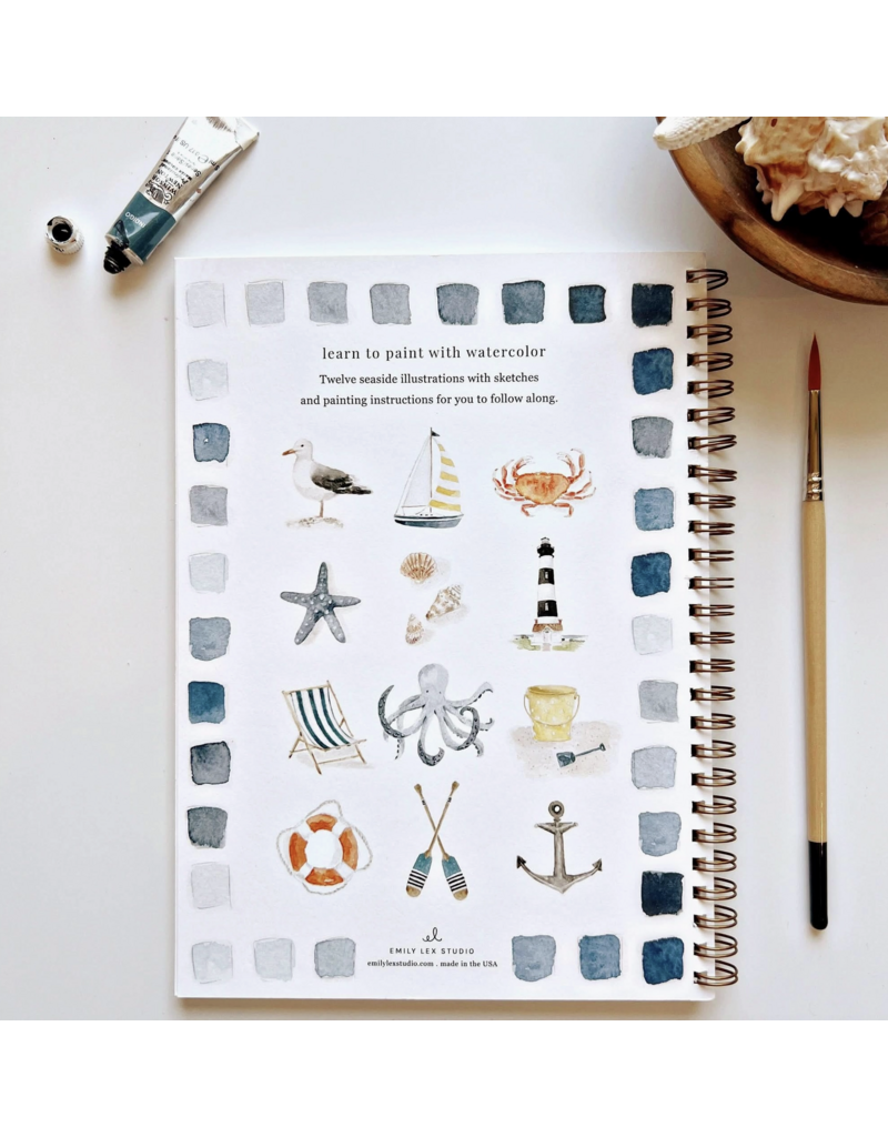 Seaside Watercolor Workbook + Paint + Brushes