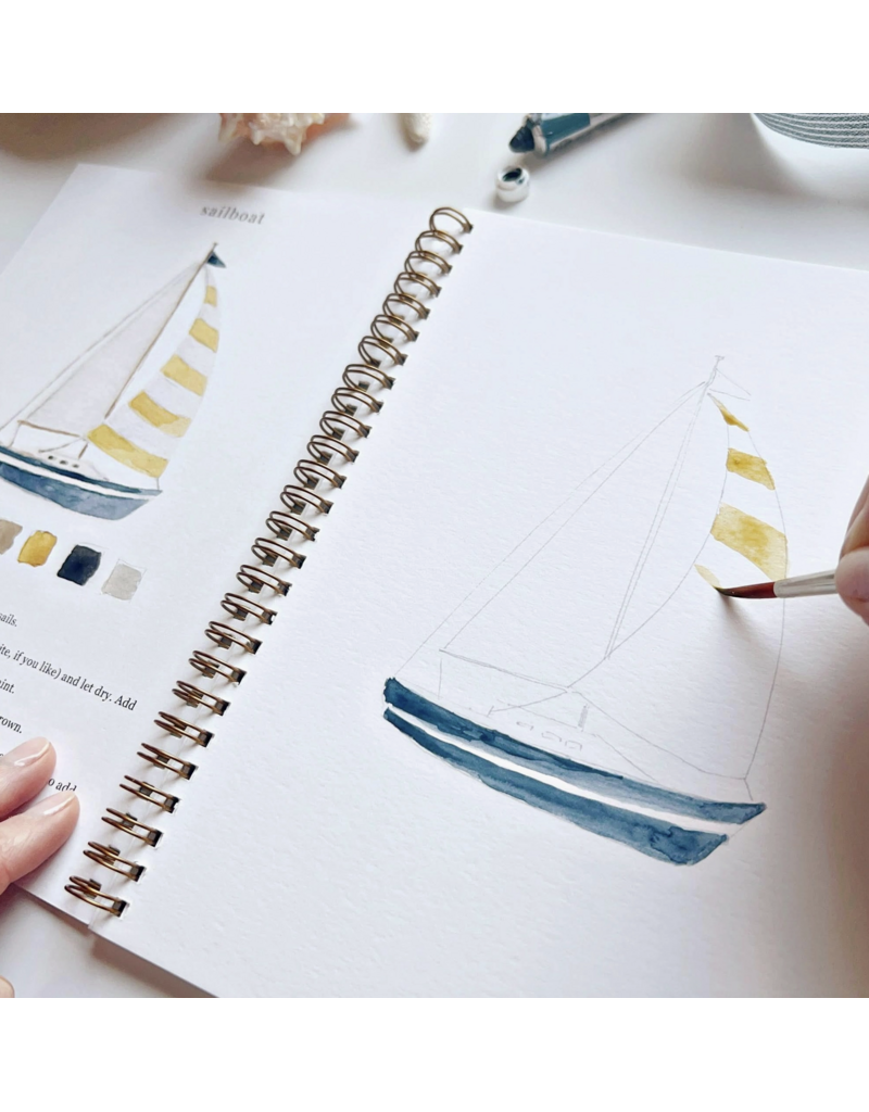 Seaside Watercolor Workbook + Paint + Brushes