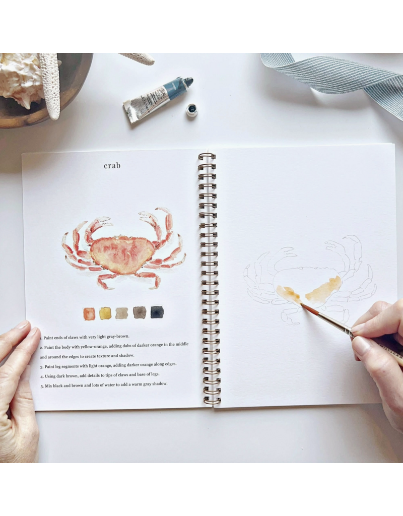 Seaside Watercolor Workbook + Paint + Brushes