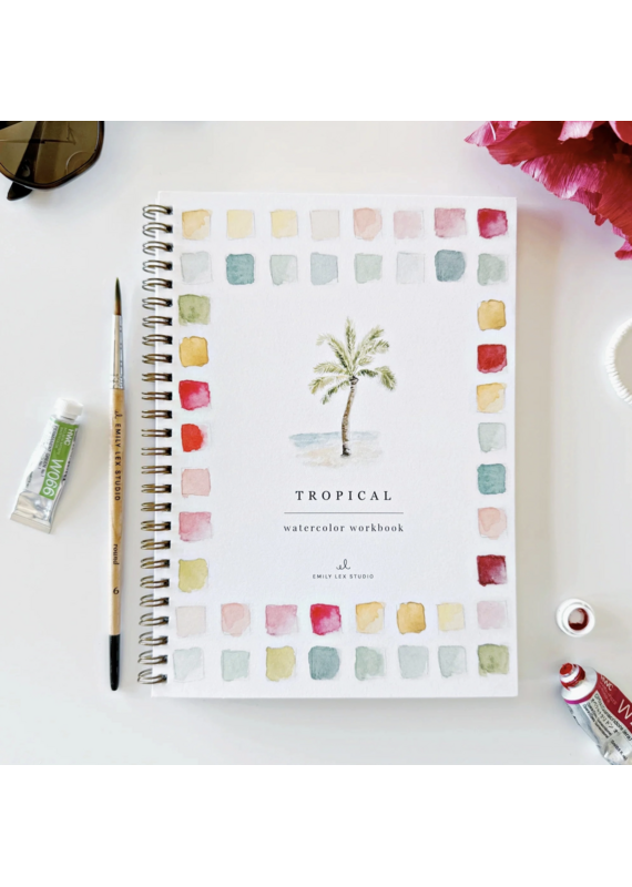 Tropical Watercolor Workbook + Paint + Brushes