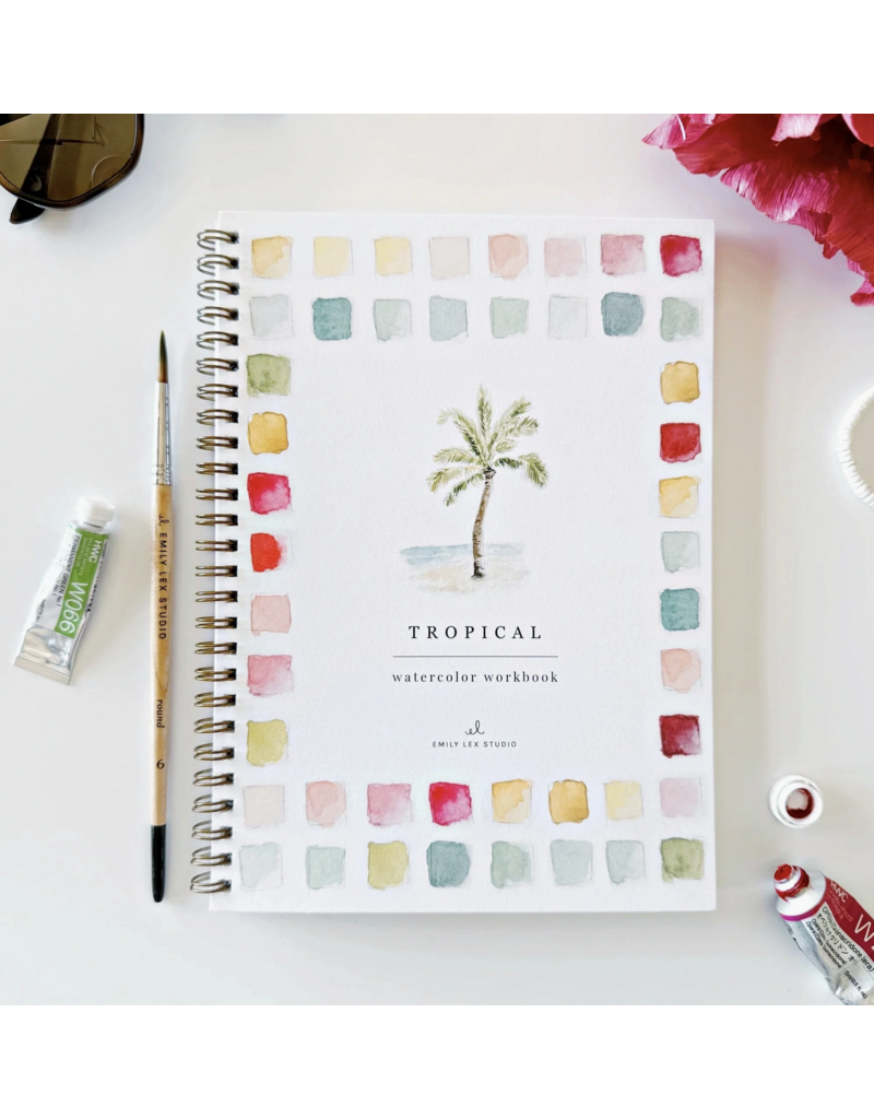 Tropical Watercolor Workbook + Paint + Brushes