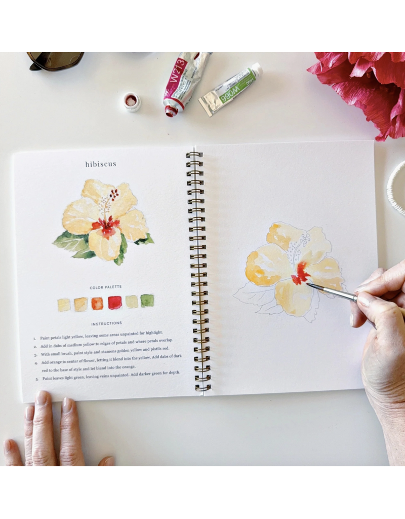 Tropical Watercolor Workbook + Paint + Brushes