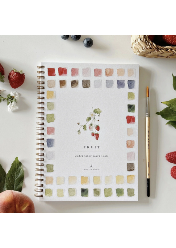 Fruit Watercolor Workbook + Paint + Brushes