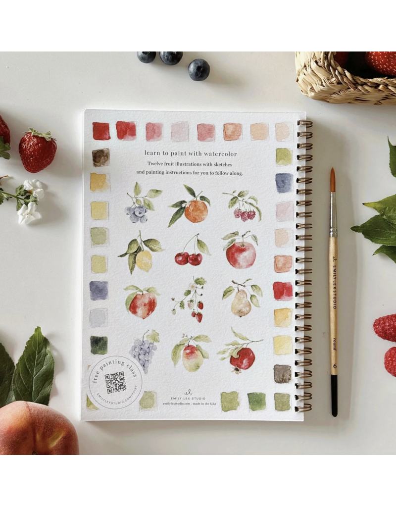 Fruit Watercolor Workbook + Paint + Brushes