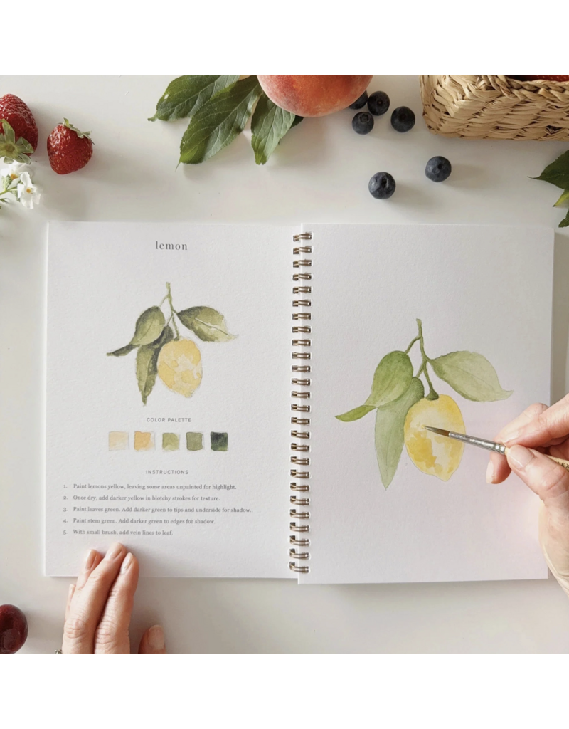 Fruit Watercolor Workbook + Paint + Brushes