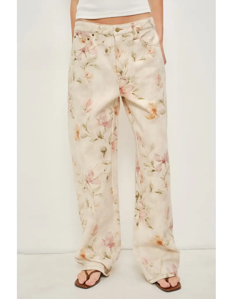Pretty Garbage Justina Floral Denim Pants