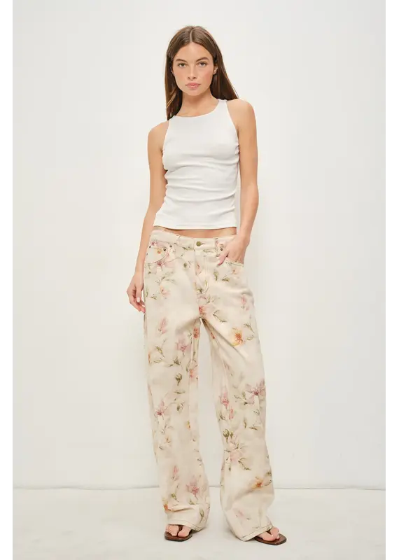 Pretty Garbage Justina Floral Denim Pants