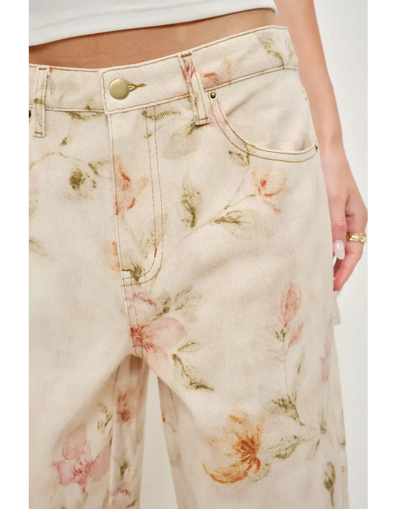 Pretty Garbage Justina Floral Denim Pants